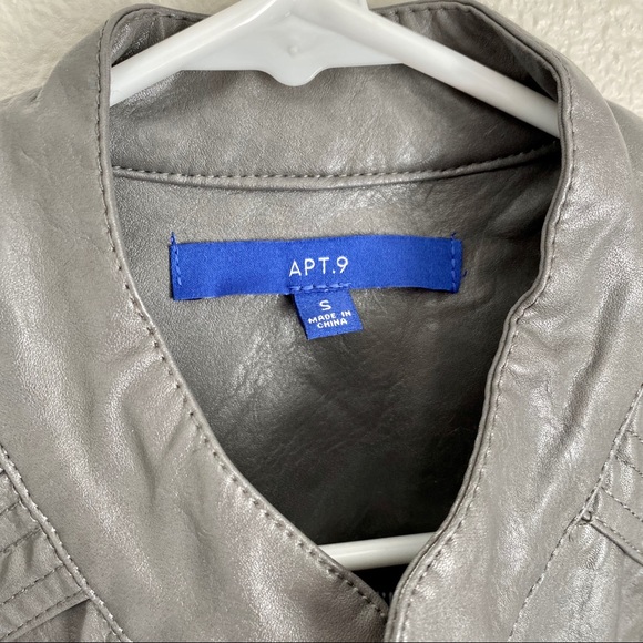 Grey Faux Leather Jacket- great condition - Picture 3 of 5